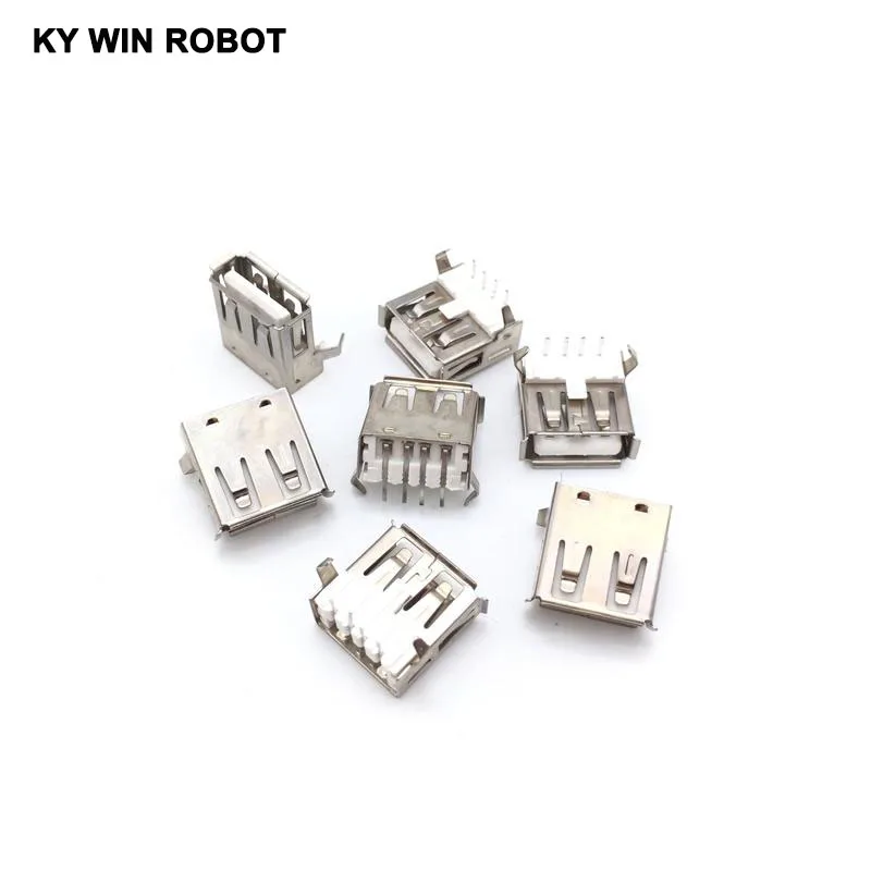10PCS USB Type A 4Pin Standard Port Female Solder Jacks Connector 90 degree bend feet
10PCS USB Type A 4Pin Standard Port Female Solder Jacks Connector 90 degree bend feet