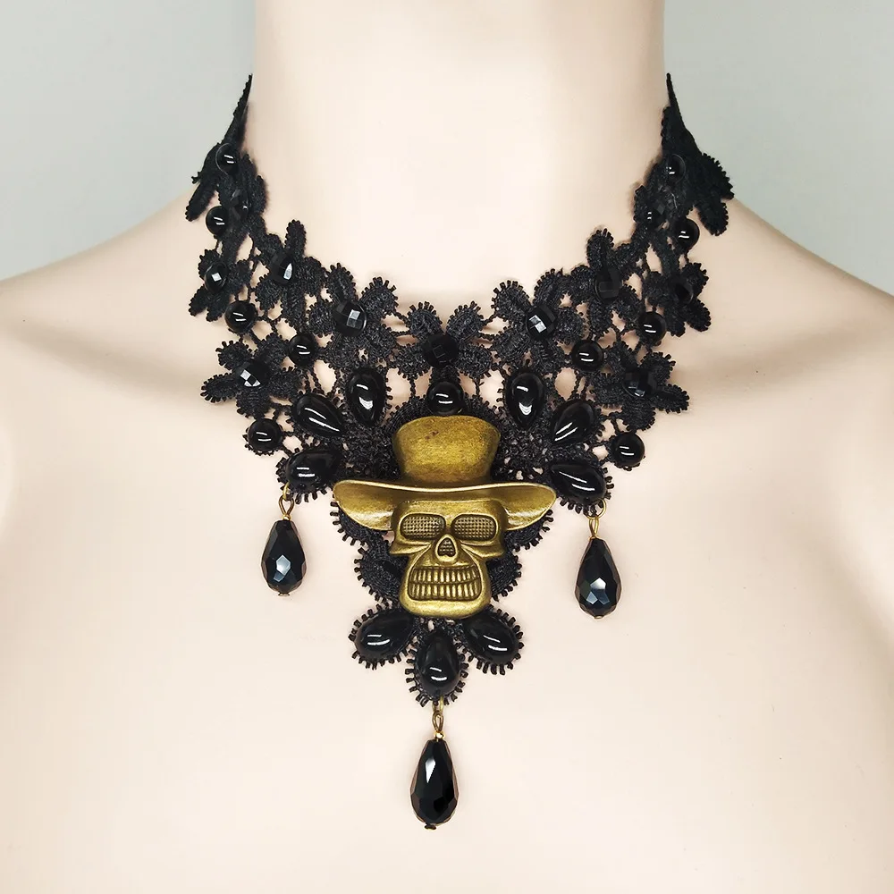 GLHGJP Vintage Women Lace Choker Necklace Gothic Skeleton Jewelry False Collar Necklace Accessories Girl Halloween Party Jewelry
GLHGJP Vintage Women Lace Choker Necklace Gothic Skeleton Jewelry False Collar Necklace Accessories Girl Halloween Party Jewelry