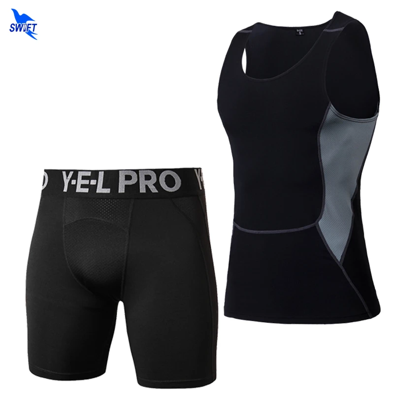 Men's Quick Dry Compression Sport Suits Sleeveless Tank Top+Pocket Shorts Running Set Fitness Gym Jogging Sportswear Tracksuits
Men's Quick Dry Compression Sport Suits Sleeveless Tank Top+Pocket Shorts Running Set Fitness Gym Jogging Sportswear Tracksuits