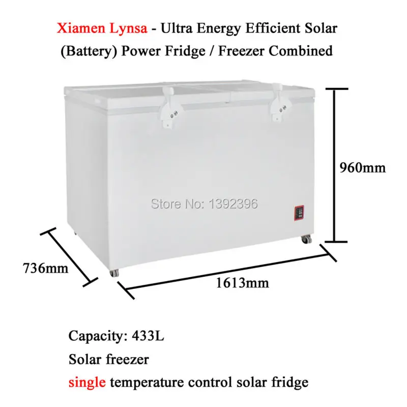 Многофункциональный Холодильник на солнечной батарее емкостью 433 л|solar freezer|power