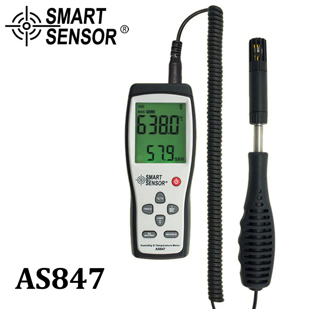 

Smart sensor AS847 split digital hygrometer humidity meter 2 in 1 K Type Thermocouple humidity gauge temperature humidity sensor