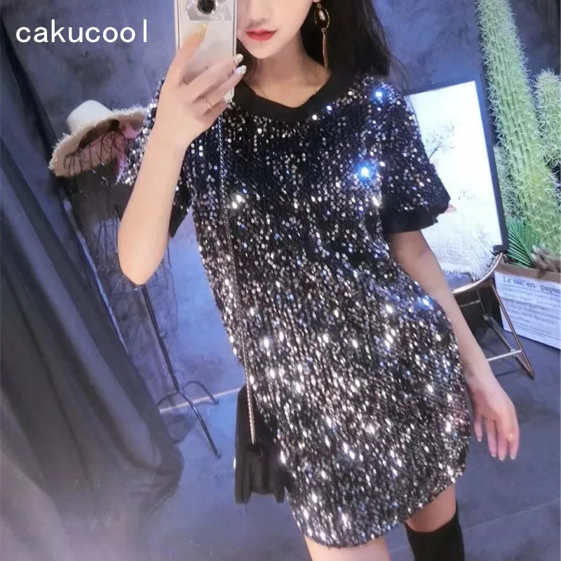 Новое платье Cakucool с коротким рукавом и круглым вырезом, блестящее серебристое короткое платье с блестками, шикарные свободные облегающие п...
Новое платье Cakucool с коротким рукавом и круглым вырезом, блестящее серебристое короткое платье с блестками, шикарные свободные облегающие п...
