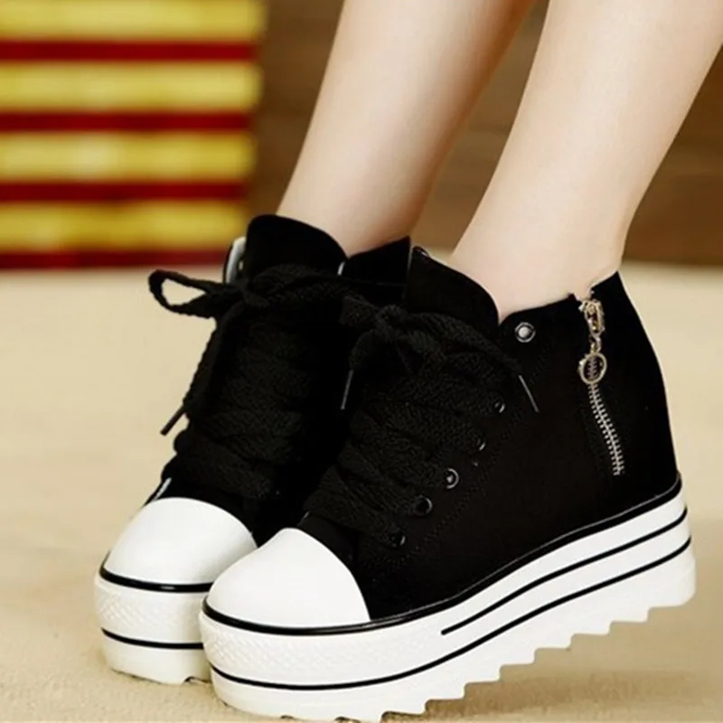 Fashion 2019 Womens Wedges Platform Shoes White Canvas Women Hidden Height High Top Height Increasing 9cm Zapatos size35-39
Fashion 2019 Womens Wedges Platform Shoes White Canvas Women Hidden Height High Top Height Increasing 9cm Zapatos size35-39