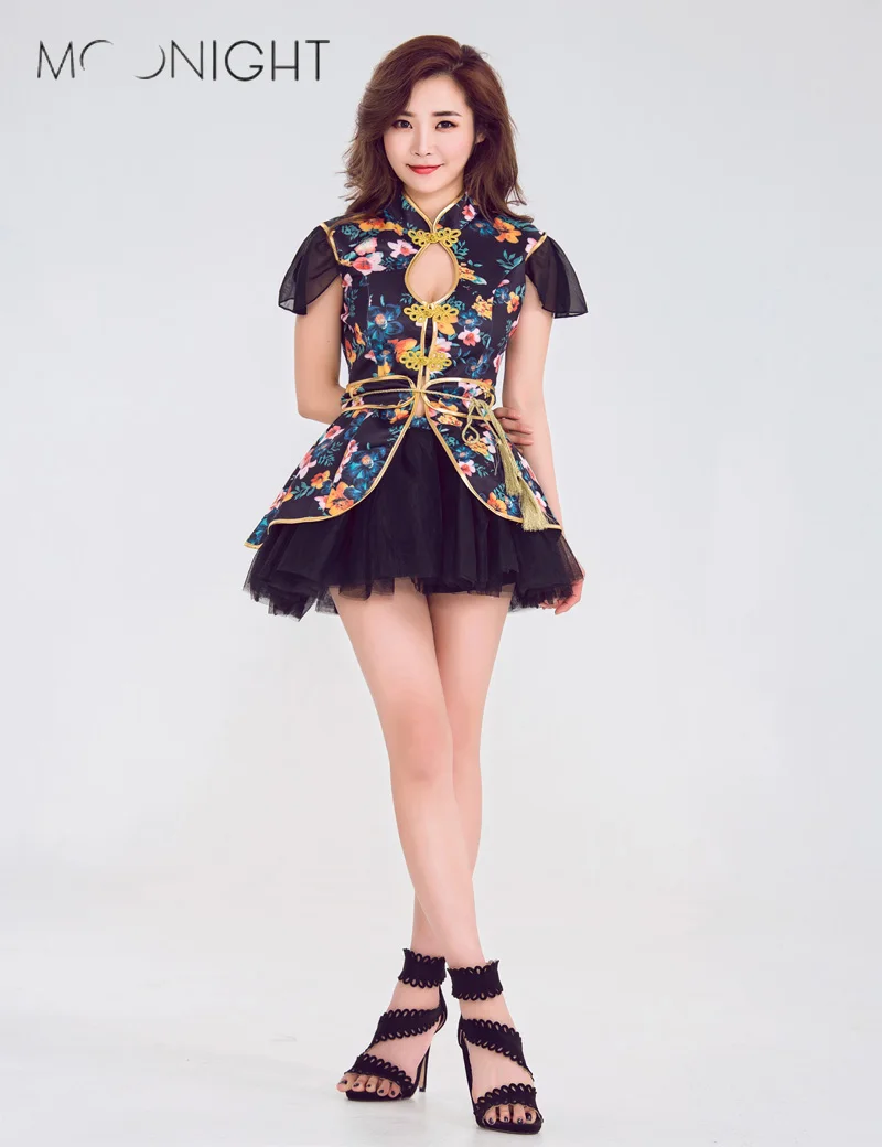 MOONIGHT Modern Dance Costume Clothes Floral Print Retro Lace Standing Collar Fashion Performance Wear Dancer Sexy Costumes
MOONIGHT Modern Dance Costume Clothes Floral Print Retro Lace Standing Collar Fashion Performance Wear Dancer Sexy Costumes