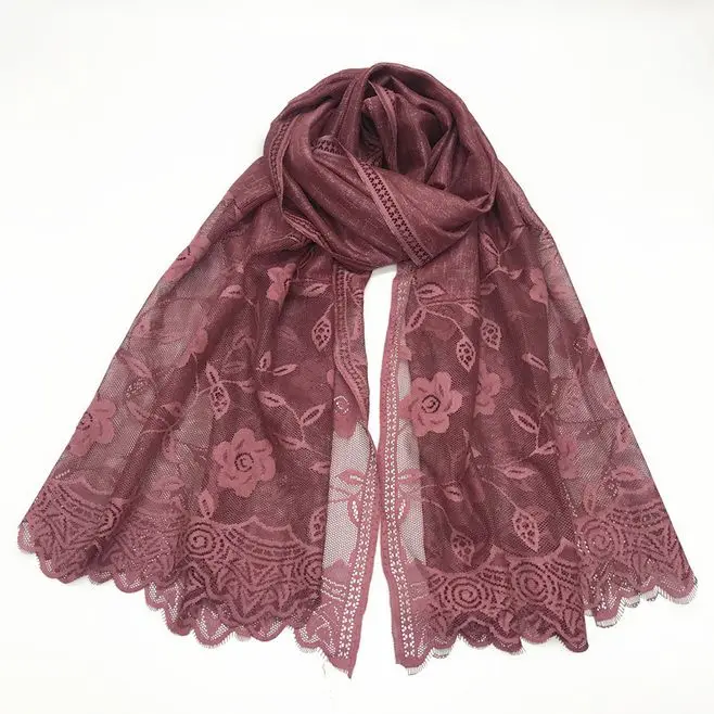 Summer Cotton Lace Floral Edges Hollow Scarf Plain Color Malaysia Women Hijabs Muslim Headwear Shawl Turban Breathable Headscarf
Summer Cotton Lace Floral Edges Hollow Scarf Plain Color Malaysia Women Hijabs Muslim Headwear Shawl Turban Breathable Headscarf