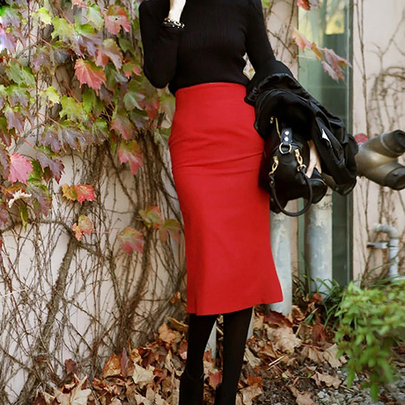 Winter Wool Skirt 7xl Skirts High Waist Long Red Midi Bandage Pencil Skirts Plus Size Saias Femininas Formal Bodycon skirts
Winter Wool Skirt 7xl Skirts High Waist Long Red Midi Bandage Pencil Skirts Plus Size Saias Femininas Formal Bodycon skirts