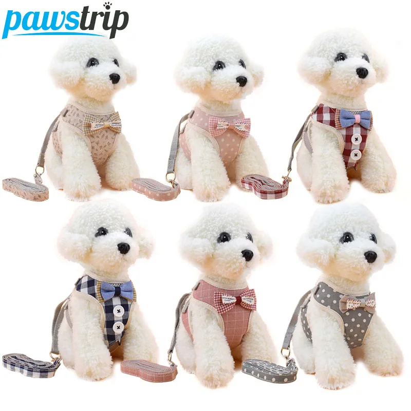 pawstrip 9 Patterns Small Dog Harness Vest Bow Cat Dog Harness Leash Set Pet Walking Leash Soft Breathable Dog Vest Harness SML
pawstrip 9 Patterns Small Dog Harness Vest Bow Cat Dog Harness Leash Set Pet Walking Leash Soft Breathable Dog Vest Harness SML