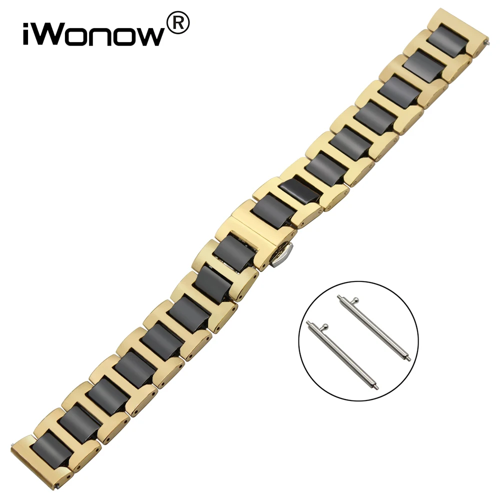 22mm Ceramic & Stainless Steel Watch Band Quick Release Strap for Samsung Gear S3 Classic Frontier Butterfly Buckle Wrist Belt
22mm Ceramic & Stainless Steel Watch Band Quick Release Strap for Samsung Gear S3 Classic Frontier Butterfly Buckle Wrist Belt