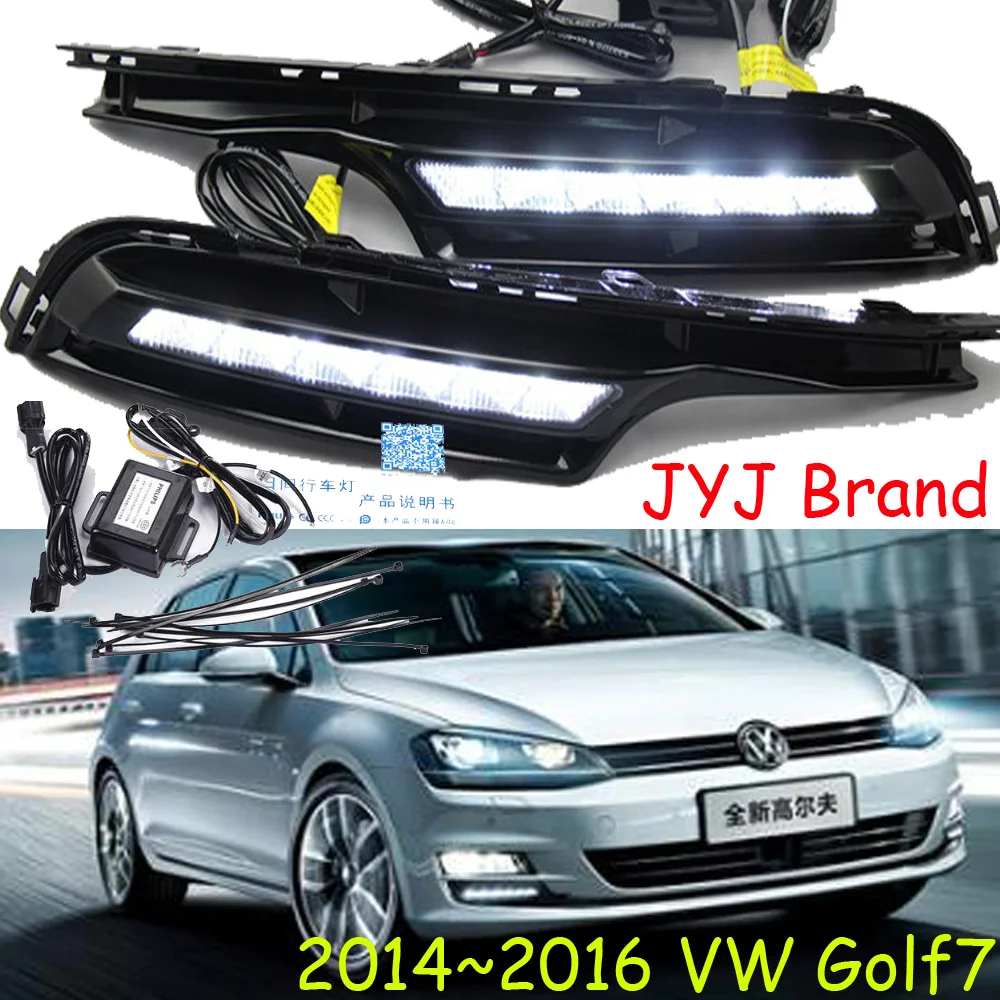 Фото Один комплект Автомобильный бампер головной светильник для Golf7 Дневной 2014 ~ 2016y(China)
