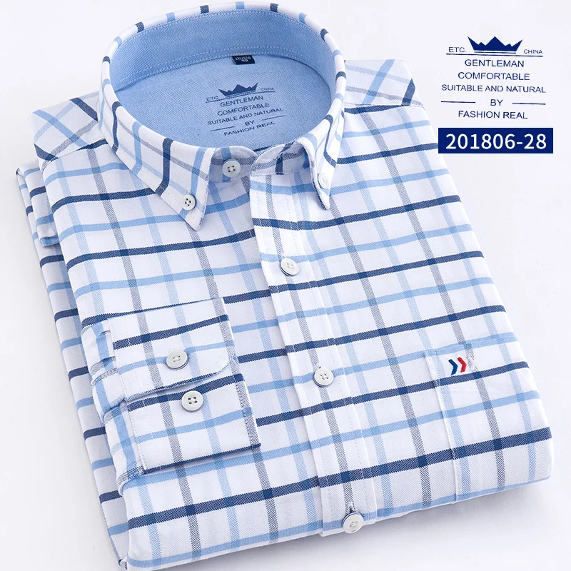 Men's Oxford 100% Pure Cotton Fashion Plaid Stripe Casual Long Sleeve Shirt Retro Style High Quality Design Dress Shirt Blouse
Men's Oxford 100% Pure Cotton Fashion Plaid Stripe Casual Long Sleeve Shirt Retro Style High Quality Design Dress Shirt Blouse