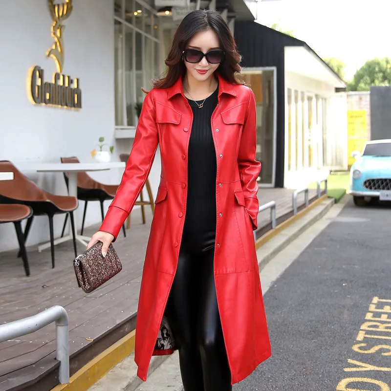 Plus Size 4XL 5XL Women Long Leather Jacket Trench Coat For 2017 Autumn Winter Extra Long Army Green 3 Colors AS6702
Plus Size 4XL 5XL Women Long Leather Jacket Trench Coat For 2017 Autumn Winter Extra Long Army Green 3 Colors AS6702