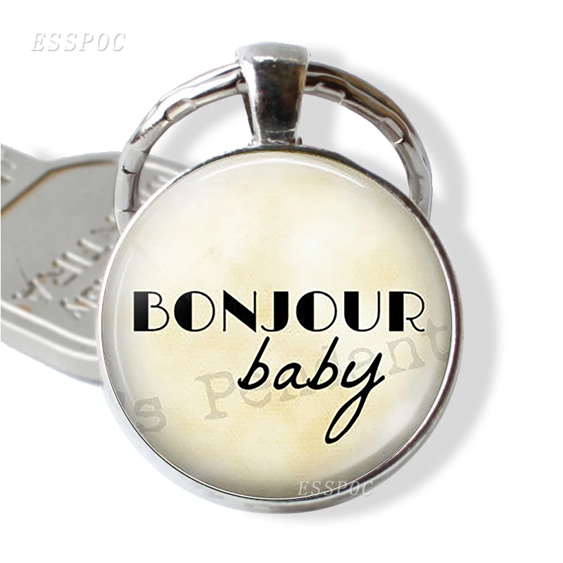 BONJOUR Baby French Words Key Chain Round Glass Silver Plated I Love Paris Souvenir Jewelry Bonjour Baby Pendant
BONJOUR Baby French Words Key Chain Round Glass Silver Plated I Love Paris Souvenir Jewelry Bonjour Baby Pendant