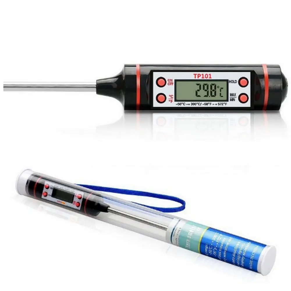 Digital Probe Meat Thermometer Kitchen Cooking BBQ Food Stainless Steel Foldable Turkey Milk | Инструменты