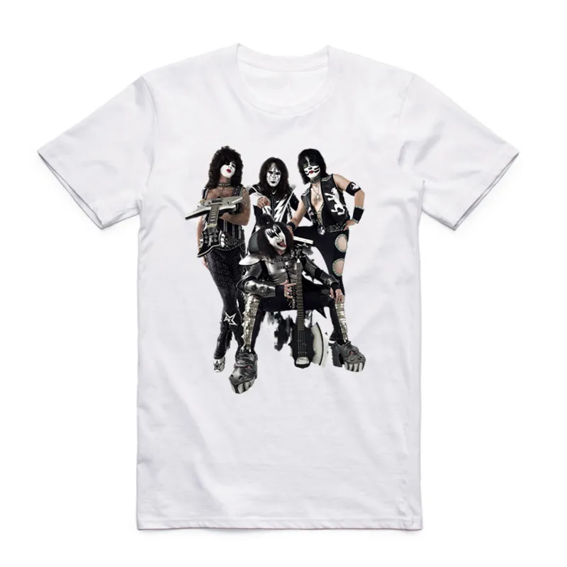 Мужская летняя футболка Stormtroopers Fan Kiss Rock Band белая Повседневная Футболка Harajuku с