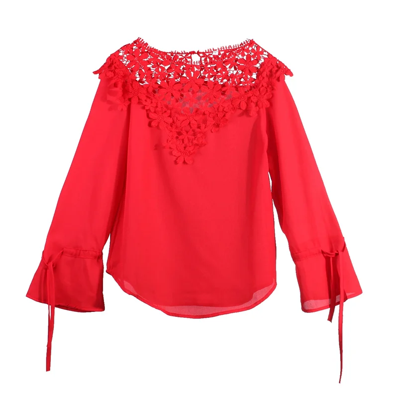 Lace patchwork Women Shirts 2018 New spring Fashion flare long sleeve blouses Casual Hollow out Tops Formal OL Womens Clothings
Lace patchwork Women Shirts 2018 New spring Fashion flare long sleeve blouses Casual Hollow out Tops Formal OL Womens Clothings