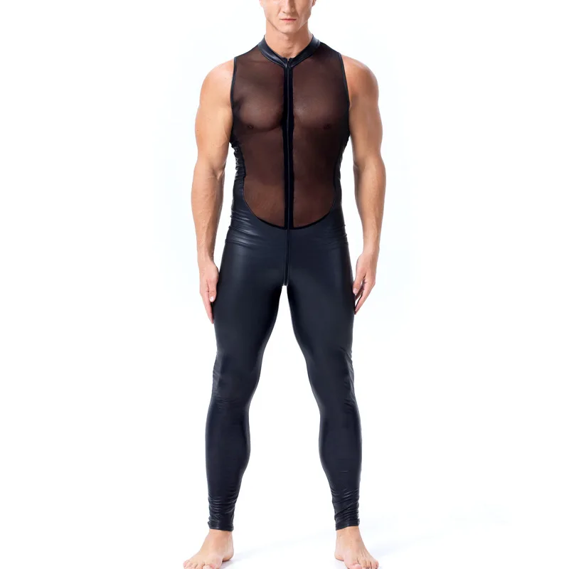Sexy GAY Men's Bondage Fetish Black Stretch PVC Look Latex Spandex jumpsuit X6035
Sexy GAY Men's Bondage Fetish Black Stretch PVC Look Latex Spandex jumpsuit X6035