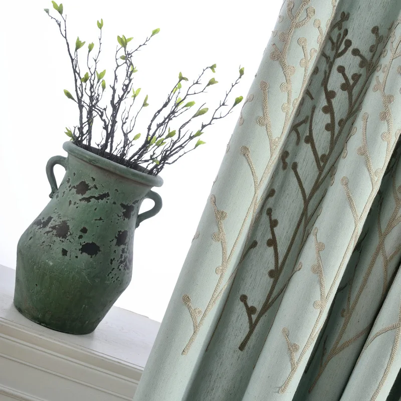 Cotton Embroidery Curtain Fabric Branches Curtains Living Room Cortinas Cortina Quality French Window Pastoral Kitchen
Cotton Embroidery Curtain Fabric Branches Curtains Living Room Cortinas Cortina Quality French Window Pastoral Kitchen