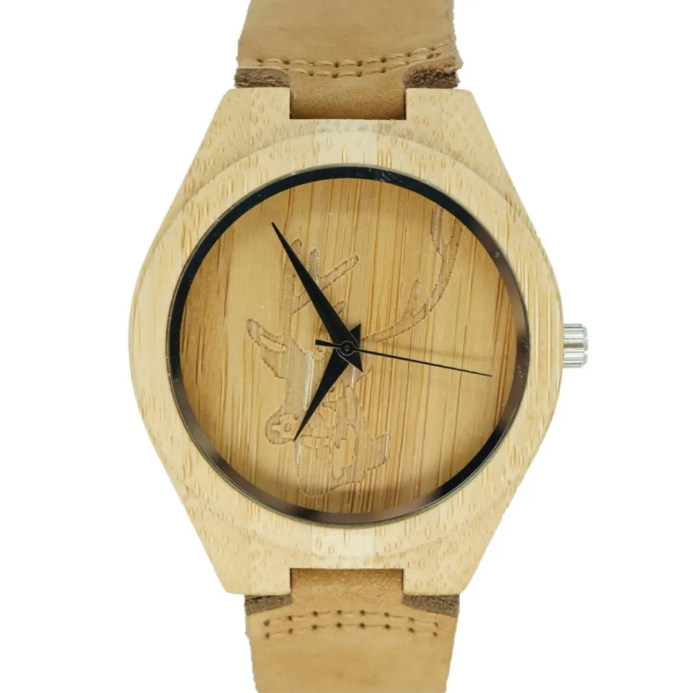 PENGNATATE Famous Brand Watches Men Genuine Leather Watchband Wood Watch Deer Head Wooden Wristwatch Natural Bamboo Quartz Clock
PENGNATATE Famous Brand Watches Men Genuine Leather Watchband Wood Watch Deer Head Wooden Wristwatch Natural Bamboo Quartz Clock