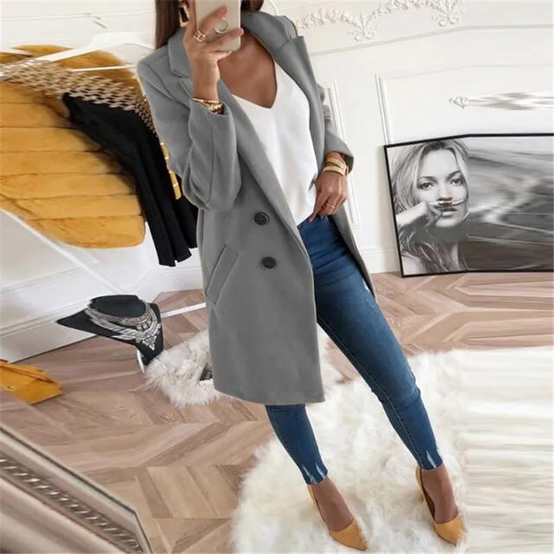 Women's casual coat Cardigan woolen loose coat lapel solid color long-sleeved warm outwear autumn winter office overcoat plus
Women's casual coat Cardigan woolen loose coat lapel solid color long-sleeved warm outwear autumn winter office overcoat plus