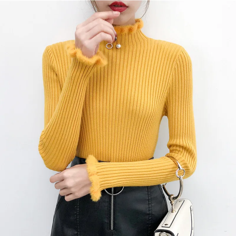 Winter Turtleneck Sweater Women Pullover New Fashion Flounced Plush Knit Sweaters High-elastic Long-sleeved Bottoming Shirt K945
Winter Turtleneck Sweater Women Pullover New Fashion Flounced Plush Knit Sweaters High-elastic Long-sleeved Bottoming Shirt K945