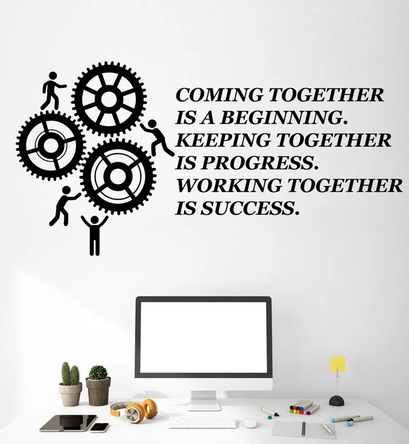 Vinyl wall decals team quote office motivation gear sticker, boss office, desk on stylish decorative wall sticker BG18
Vinyl wall decals team quote office motivation gear sticker, boss office, desk on stylish decorative wall sticker BG18