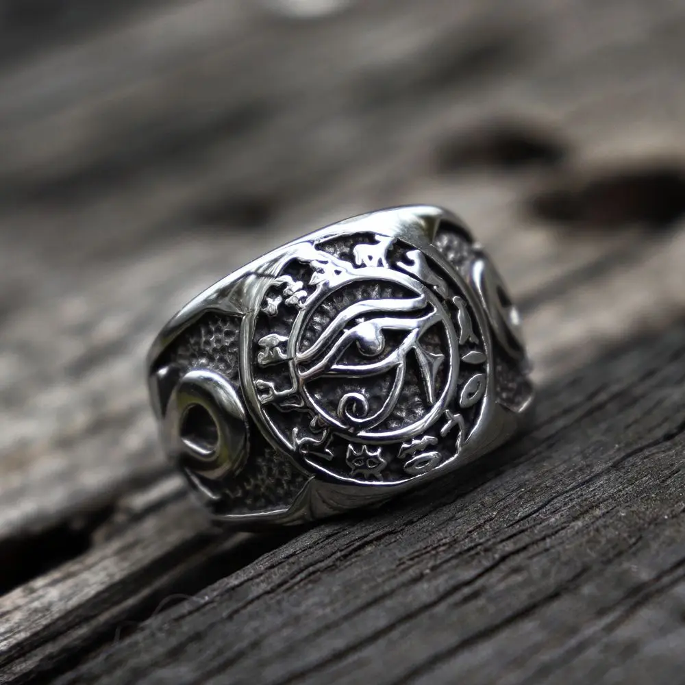 Egyptian Pharaoh Eye of Horus Rune Amulet Biker Rings Mens Ankh Cross Silver Color 316L Stainless Steel Ring Egypt Jewelry
Egyptian Pharaoh Eye of Horus Rune Amulet Biker Rings Mens Ankh Cross Silver Color 316L Stainless Steel Ring Egypt Jewelry