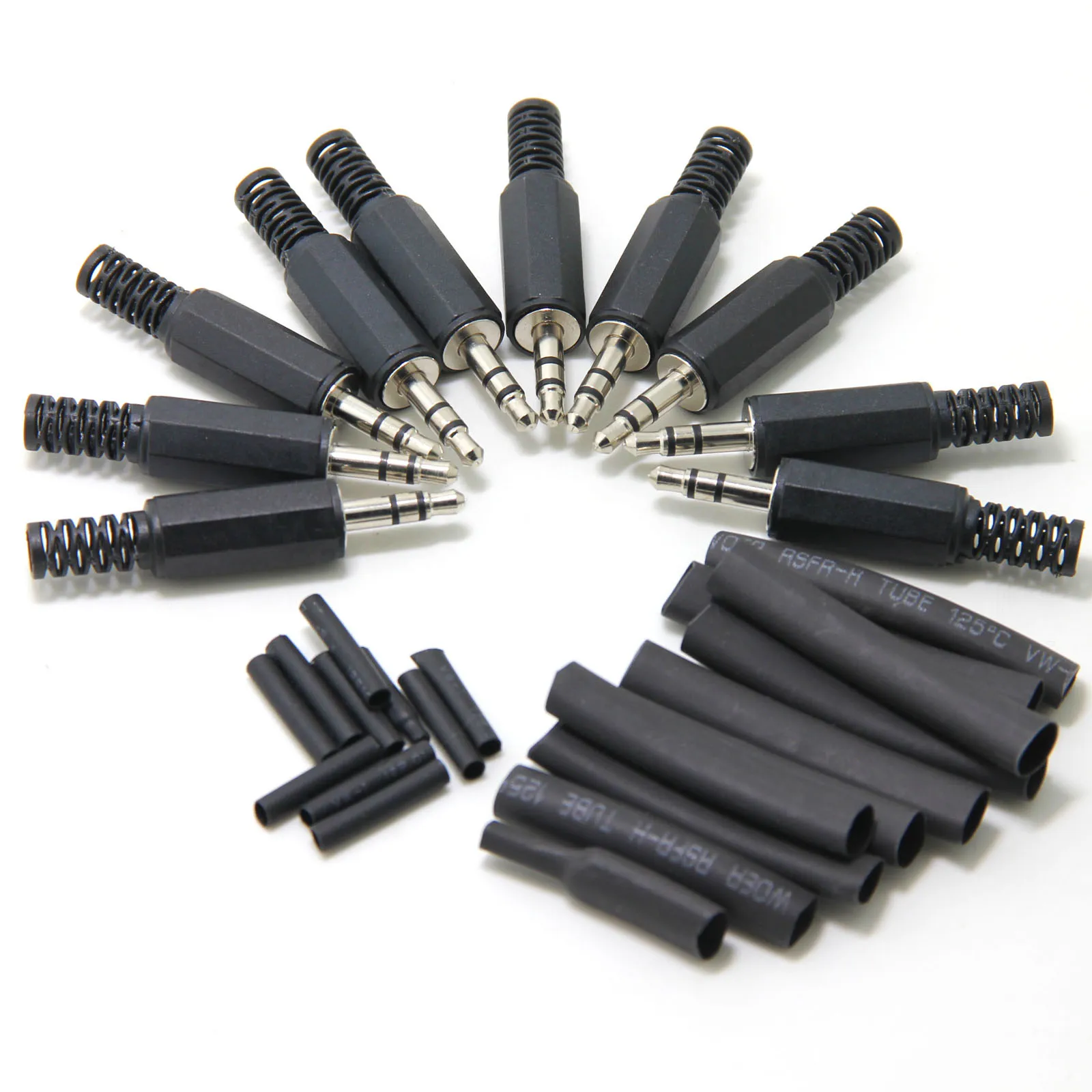 Replacement 10-Pack TRS Male Plug 3 Pole 1/8" 3.5mm Solder Type DIY Audio Cable Connector for Repair Headphones Headset
Replacement 10-Pack TRS Male Plug 3 Pole 1/8" 3.5mm Solder Type DIY Audio Cable Connector for Repair Headphones Headset