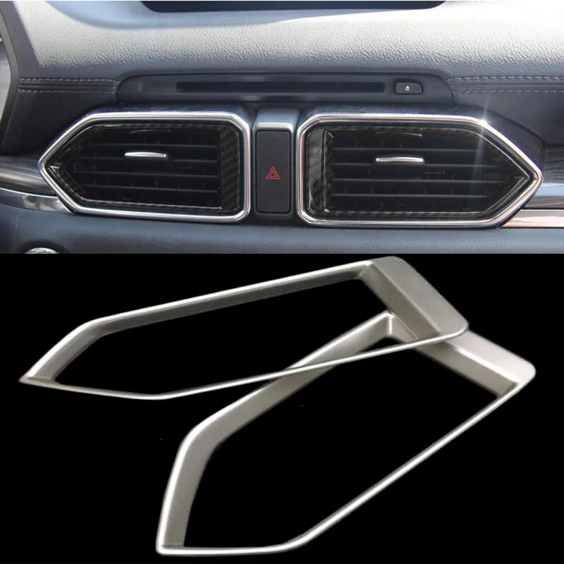 ABS chrome Matte Inner Middle air conditioning vent AC outlet decorative frame cover trims 2pcs For Mazda CX-5 2nd Gen 2017 2018
ABS chrome Matte Inner Middle air conditioning vent AC outlet decorative frame cover trims 2pcs For Mazda CX-5 2nd Gen 2017 2018