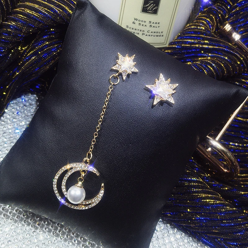 DREJEW Asymmetrical Gold Silver Rose Star Moon Statement Earrings Christmas 925 Long Tassel Alloy Drop Earrings for Women HE792
DREJEW Asymmetrical Gold Silver Rose Star Moon Statement Earrings Christmas 925 Long Tassel Alloy Drop Earrings for Women HE792
