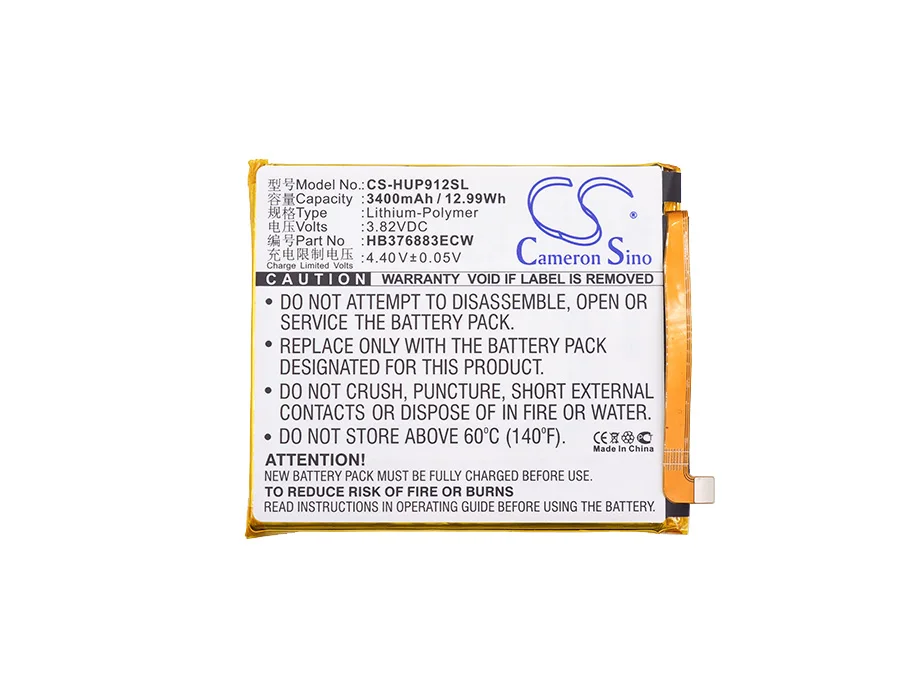 Cameron Sino High Quality 3400mAh Battery HB376883ECW for Huawei Ascend P9 Plus, P9 Plus, P9 Plus Dual SIM, VIE-L09, VIE-L29
Cameron Sino High Quality 3400mAh Battery HB376883ECW for Huawei Ascend P9 Plus, P9 Plus, P9 Plus Dual SIM, VIE-L09, VIE-L29