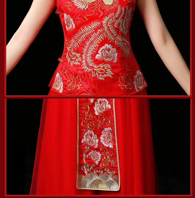 chinese style bride wedding Embroidery cheongsam costume evening dress show clothing slim Style Phoenix Qipao Size S M L XL XXL
chinese style bride wedding Embroidery cheongsam costume evening dress show clothing slim Style Phoenix Qipao Size S M L XL XXL