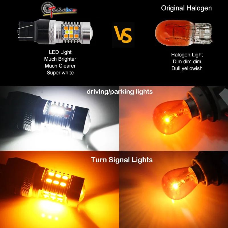 Gtinthebox W21/5W LED 7443 T20 LED 28SMD 3030 led White/Amber Switchback Car driving/parking lights and the signal turning 12V
Gtinthebox W21/5W LED 7443 T20 LED 28SMD 3030 led White/Amber Switchback Car driving/parking lights and the signal turning 12V