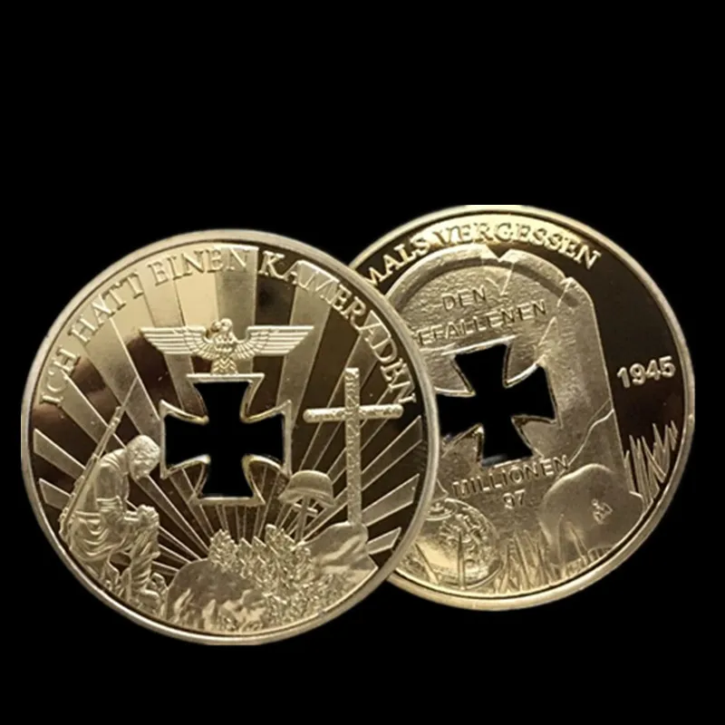 100 PCS Non Magnetic world war memory DEN GEFALLENEN real gold plated Hollow Cross metal 40 mm souvenir decoration germany coin
100 PCS Non Magnetic world war memory DEN GEFALLENEN real gold plated Hollow Cross metal 40 mm souvenir decoration germany coin