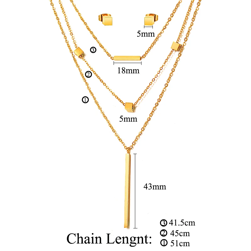 Baoyan Square Cube Bridal Jewelry Set Layered African Dubai Gold Jewelry Set Vintage Gold Stainless Steel Jewelry Sets For Women
Baoyan Square Cube Bridal Jewelry Set Layered African Dubai Gold Jewelry Set Vintage Gold Stainless Steel Jewelry Sets For Women