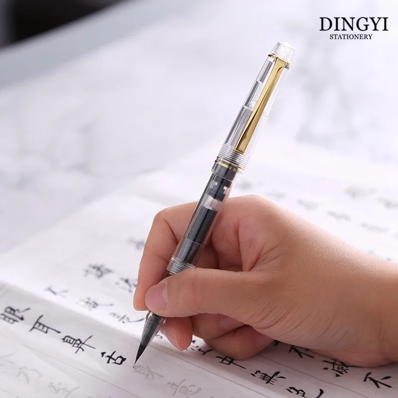 DINGYI Transparent Chinese Calligraphy Soft Water Brush Fountain Pen For Drawing Writing Caligraphy Piston Ink Pen Art Supplies
DINGYI Transparent Chinese Calligraphy Soft Water Brush Fountain Pen For Drawing Writing Caligraphy Piston Ink Pen Art Supplies