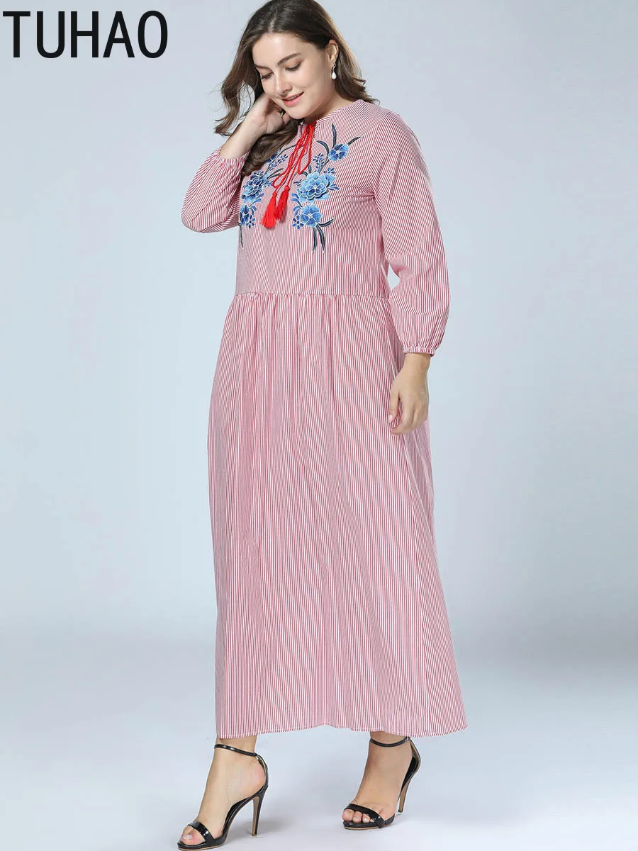 TUHAO 2018 Plus Size 3XL 2XL Women Pink Striped Casual Dresses Long Sleeve Bohemian Style Loose Autumn Winter Big Size Dress ZZL
TUHAO 2018 Plus Size 3XL 2XL Women Pink Striped Casual Dresses Long Sleeve Bohemian Style Loose Autumn Winter Big Size Dress ZZL