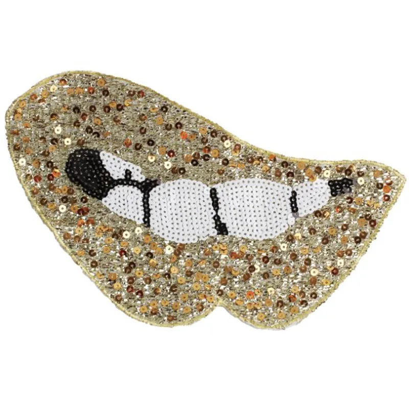 Biker Patches for clothing T shirt 273mm Lips Golden Sequined Sequins T-shirt Womens Fashion Tops Shirt Womens Patch Clothes
Biker Patches for clothing T shirt 273mm Lips Golden Sequined Sequins T-shirt Womens Fashion Tops Shirt Womens Patch Clothes