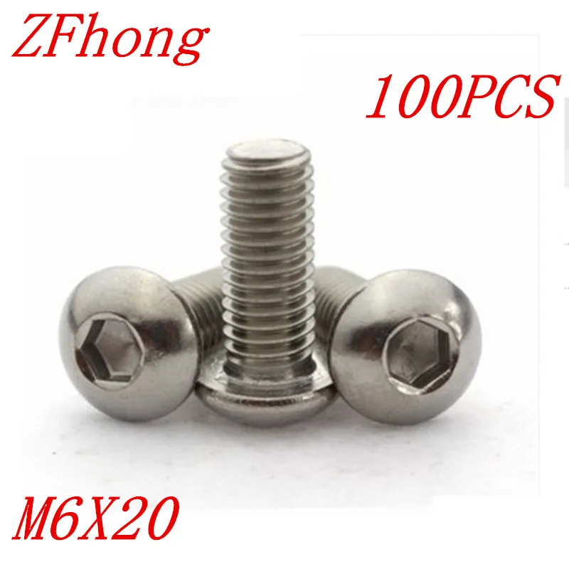 100pcs iso7380 Stainless steel 304 M6*20 Allen hex hexagon socket button head machine screw
100pcs iso7380 Stainless steel 304 M6*20 Allen hex hexagon socket button head machine screw