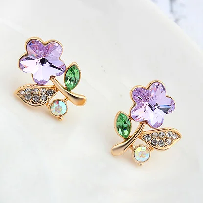 ANNGILL Gold Color Flower Stud Earrings Crystals from Swarovski Top Quality Women Trend Jewelry Valentine's day gifts
ANNGILL Gold Color Flower Stud Earrings Crystals from Swarovski Top Quality Women Trend Jewelry Valentine's day gifts