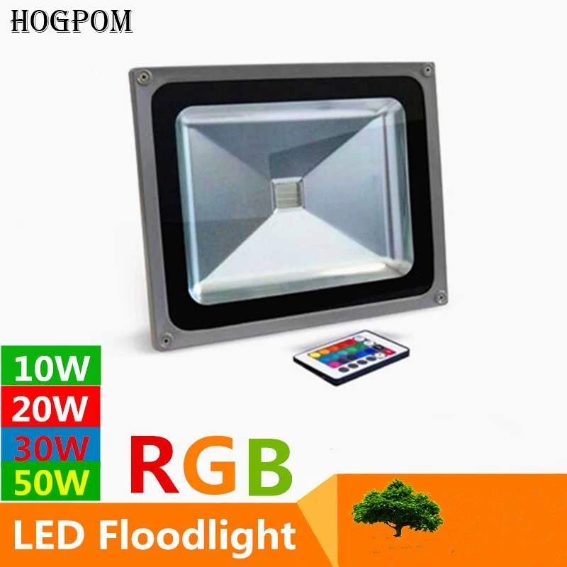 Уличный светодиодный RGB прожектор с дистанционным управлением красный зеленый