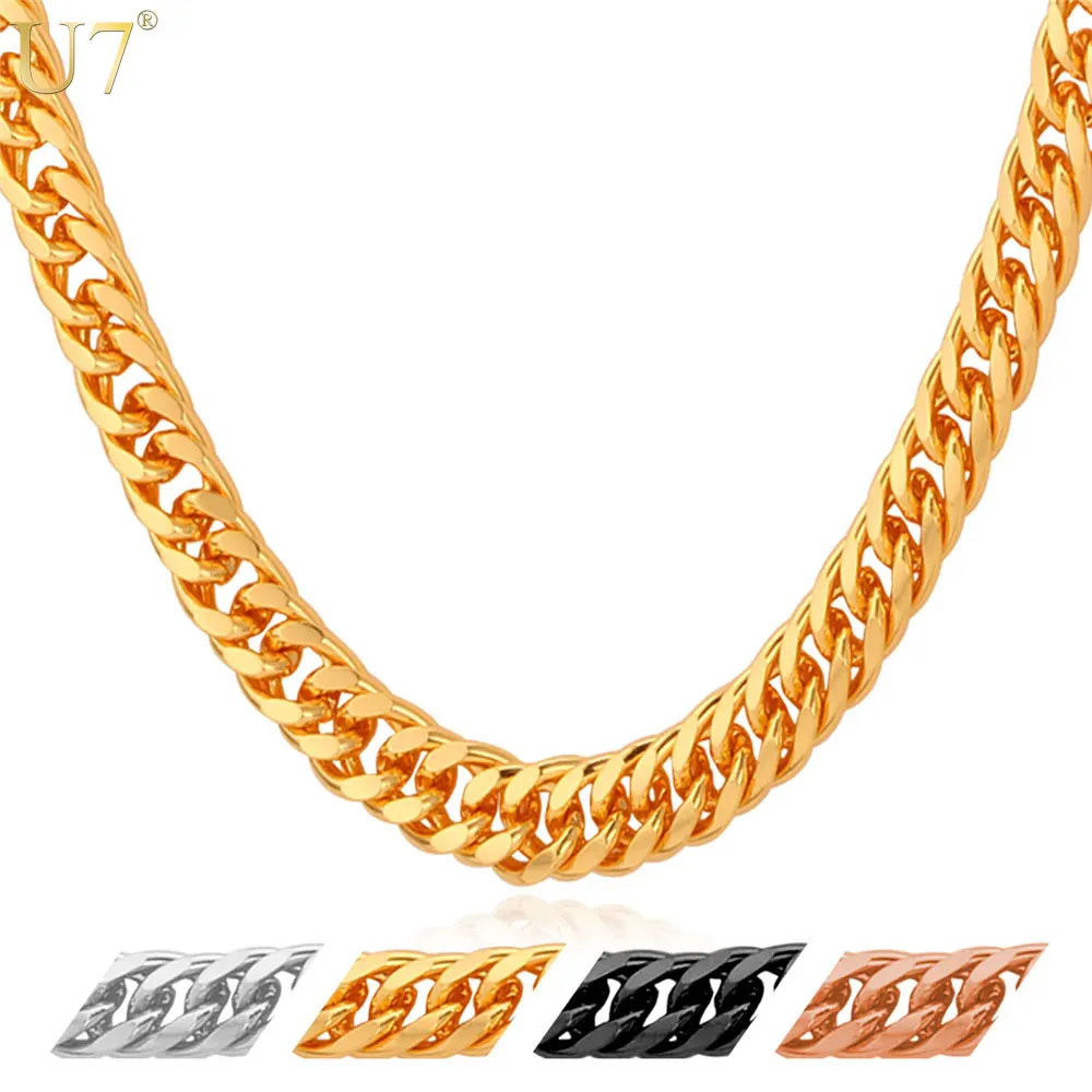U7 Brand Classic Jewelry Gold Color Venitien Chain For Men Party Gift Trendy 6mm Width choker/Long Necklace Hip Hop Style N389
U7 Brand Classic Jewelry Gold Color Venitien Chain For Men Party Gift Trendy 6mm Width choker/Long Necklace Hip Hop Style N389