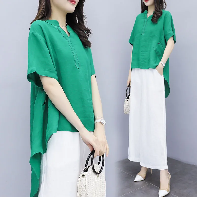 Large Size Leisure 2 Piece Set Women Cotton Linen Women's Summer Suit Top&pants Set Ensemble Femme Deux Pieces Casual Tracksuit
Large Size Leisure 2 Piece Set Women Cotton Linen Women's Summer Suit Top&pants Set Ensemble Femme Deux Pieces Casual Tracksuit