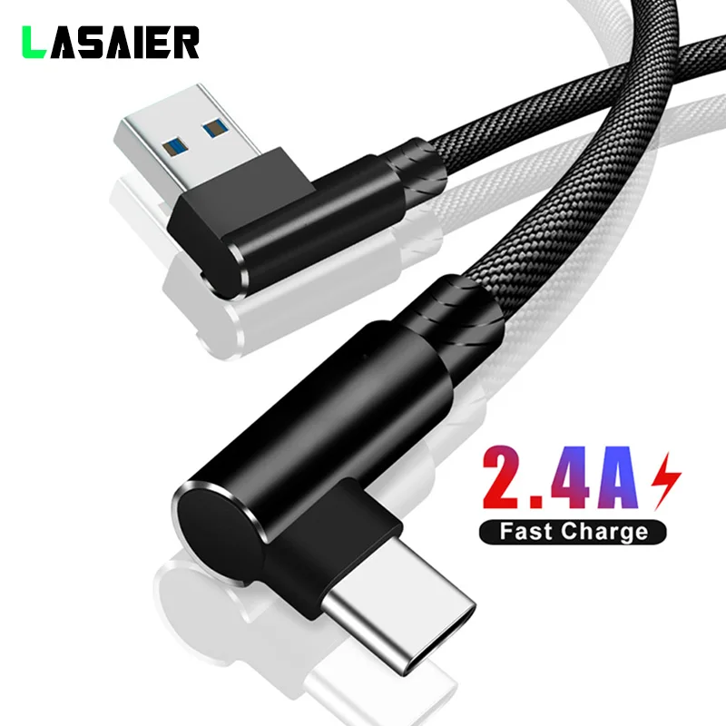 1/2/3 метра USB Type C кабель 90 градусов правый угол мобильного телефона зарядки Кабели