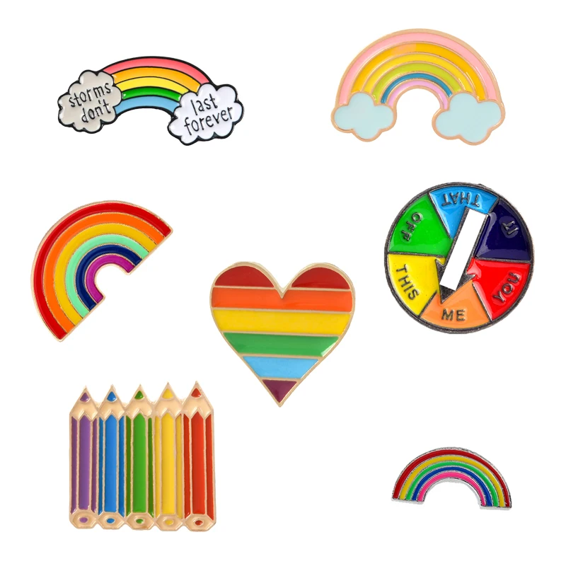 Rainbow Pencil Heart Game turntable Enamel Pin Rainbow Brooches and Pins Bag Clothes Lapel Metal Pin Badge Jewelry Gift For Kids
Rainbow Pencil Heart Game turntable Enamel Pin Rainbow Brooches and Pins Bag Clothes Lapel Metal Pin Badge Jewelry Gift For Kids