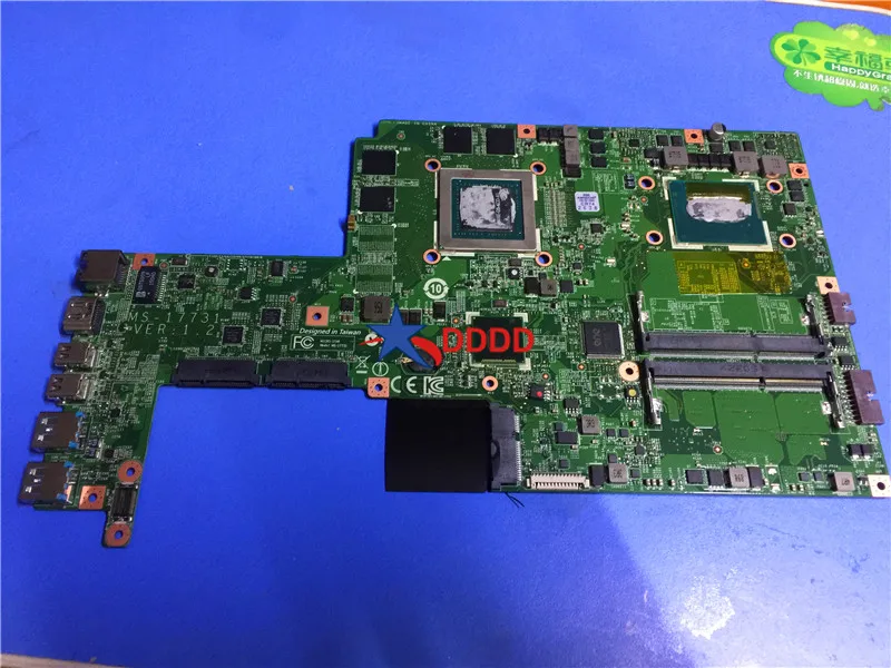 Оригинальная материнская плата для ноутбука MSI GS70 с процессором I7 и диагональю GTX965M MS-1773 полностью протестирована
Оригинальная материнская плата для ноутбука MSI GS70 с процессором I7 и диагональю GTX965M MS-1773 полностью протестирована
