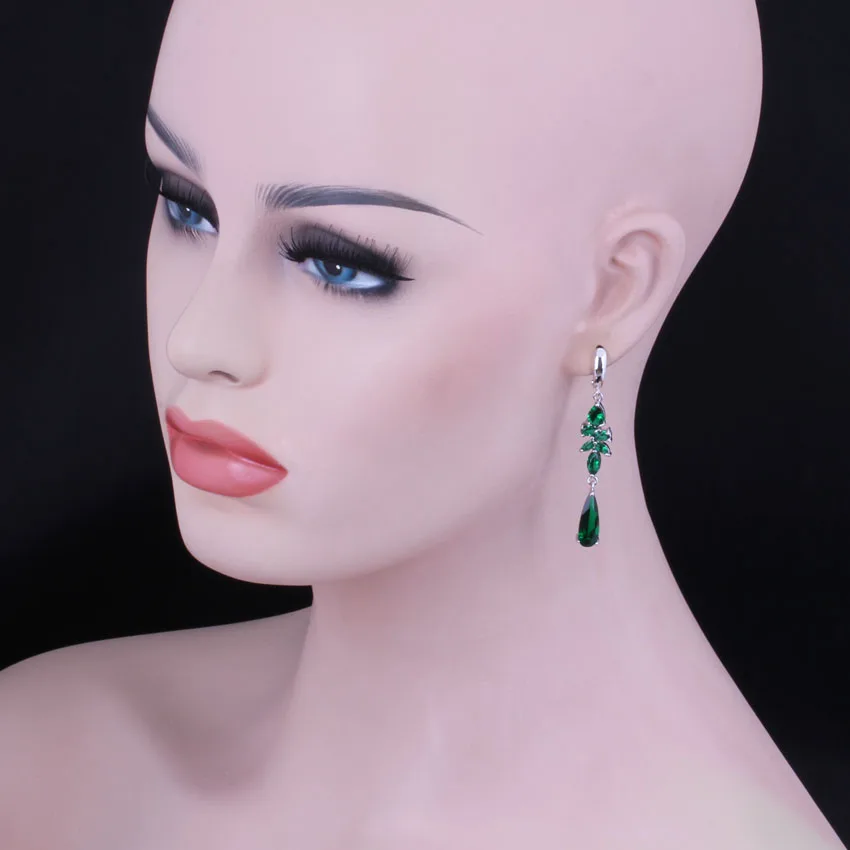 Splendid Water Drop Green Cubic Zirconia Silver Plated Drop Dangle Earrings V0814
Splendid Water Drop Green Cubic Zirconia Silver Plated Drop Dangle Earrings V0814
