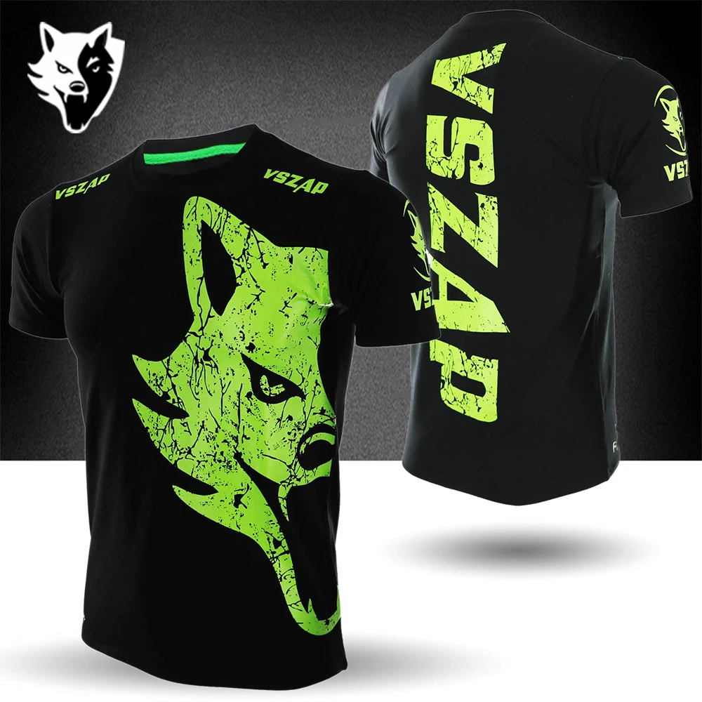 Тренировочная футболка с коротким рукавом MMA Повседневная флуоресцентный
