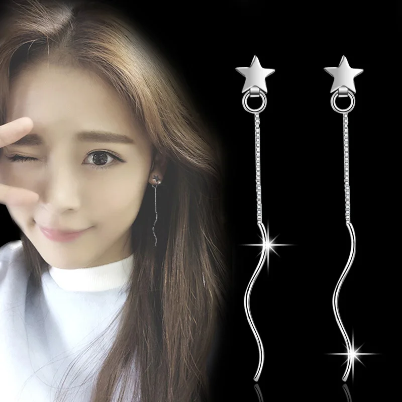 100% 925 sterling silver fashion little star ladies`Tassels stud earrings jewelry women birthday gift Anti allergy
100% 925 sterling silver fashion little star ladies`Tassels stud earrings jewelry women birthday gift Anti allergy