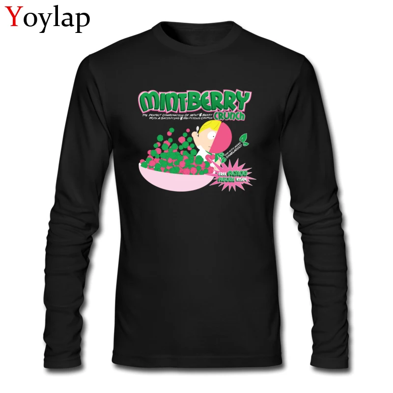 Новинка 2017 мужские футболки из 100% хлопка с длинным рукавом и надписью Mint Berry