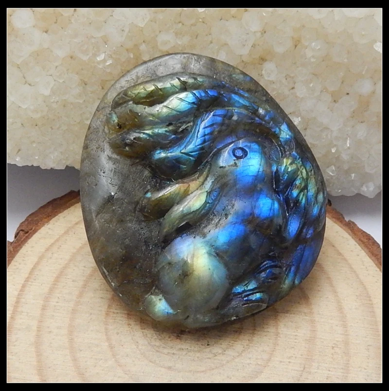 Hot Sale Carved Animal Rabbit Labradorite Cabochon 43x36x8mm 17.40g Summer Style semiprecious stones Beauty Jewelry Pendant
Hot Sale Carved Animal Rabbit Labradorite Cabochon 43x36x8mm 17.40g Summer Style semiprecious stones Beauty Jewelry Pendant